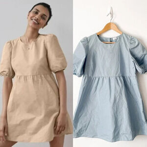 Aritzia Wilfred Taffeta Babydoll Fantasy Dress Light Blue Size Small
